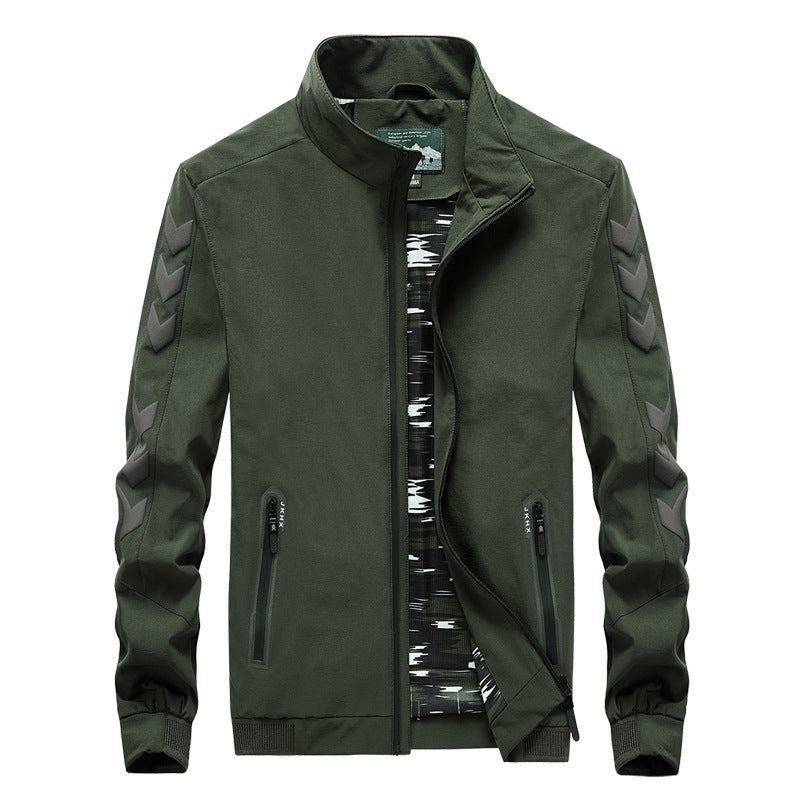 Casual jacket men Fabric name: Nylon Main fabric composition: nylon/nylon The content of the main fabric ingredient: 90 (%) Lining composition: polyester fiber (polyester) Lining ingredient content: 100 (%) Applicable scene: daily Style details: ribbed bo