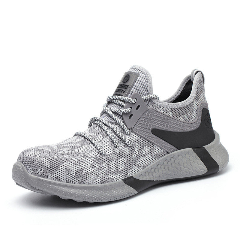 White Low-top Breathable Flying Woven Safety Shoes Product information: Material: flying woven upper Upper style: low cut Baotou material: steel toe cap Is there any ventilation holes: Yes Features: Anti-smashing, anti-piercing, acid and alkali resistance