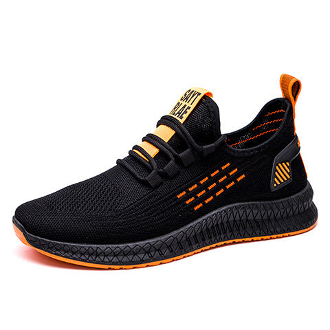 Flying woven sports running shoes style: Casual Function: breathable, wear-resistant Suitable for the season; spring, autumn, summer Applicable gender: male Pattern: stripes Upper material: flying weave Sole material; beef tendon Applicable sports: genera