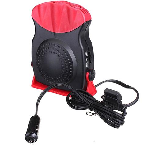 Portable Windshield Defroster Product information: Product name: Car mounted cooling and heating fan Product size: 17 * 11 * 4 cm, line length 120cm Color box size: 18 * 13.5 * 7.5 cm Product color: black red Product material: ABS Product performance: dua