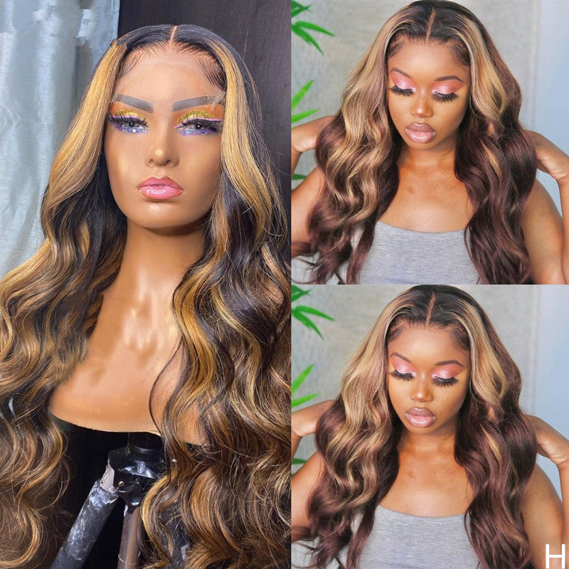 Wig Female Black-Brown Gradient Long Curly Hair Product Information: Processing Technology: Mechanism Whether It Can Be Dyed Hot: Not Hot Dyed Hair Material: High Temperature Wire Applicable Skin Tone: Any Skin Tone Applicable Face Shape: Any Face Shape [