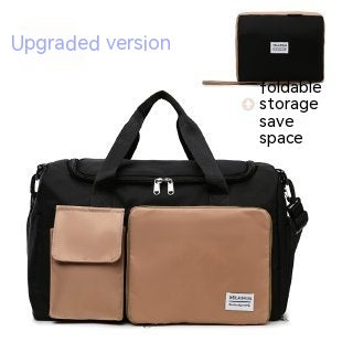 Popular Folding Upgrade Shoulder Bag Product information: Color: gray with pink, cream and coffee, pink with blue, blue with purple, blue with white, black with coffee Material: Nylon Size: free size Capacity: below 20L Packing list: Folding shoulder bag