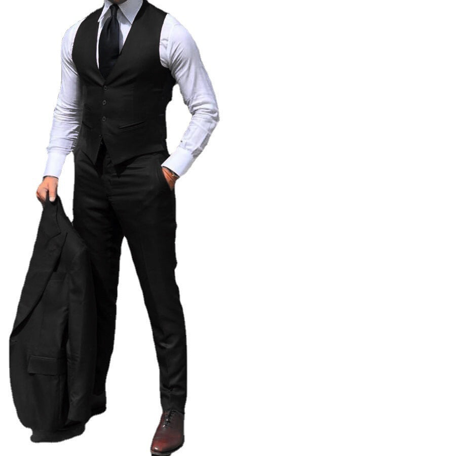 Slim-fit Foreign Trade Suit Men Product information: Thickness: Conventional Color: Black Main fabric composition: Cotton Size: XXS,XS,S,M,L,XL,XXL,XXXXL,5XL,6XL,7XL Version: general Suitable season: Summer Size: Note: 1. Asian sizes are 1 to 2 sizes smal