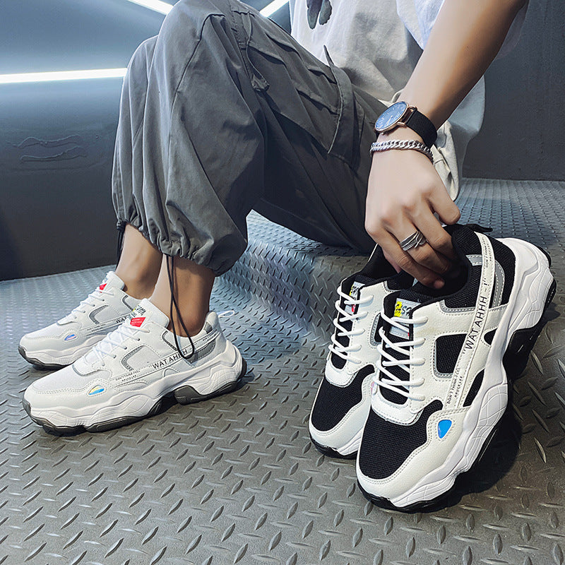 New Casual Sports Shoes Men's Shoes Old Shoes Sneakers Korean Style Trendy Student Shoes Overview: Unique design, stylish and beautiful. Good material, comfortable feet. A variety of colors, any choice. Specification: Product Category: Daddy Shoes Applica