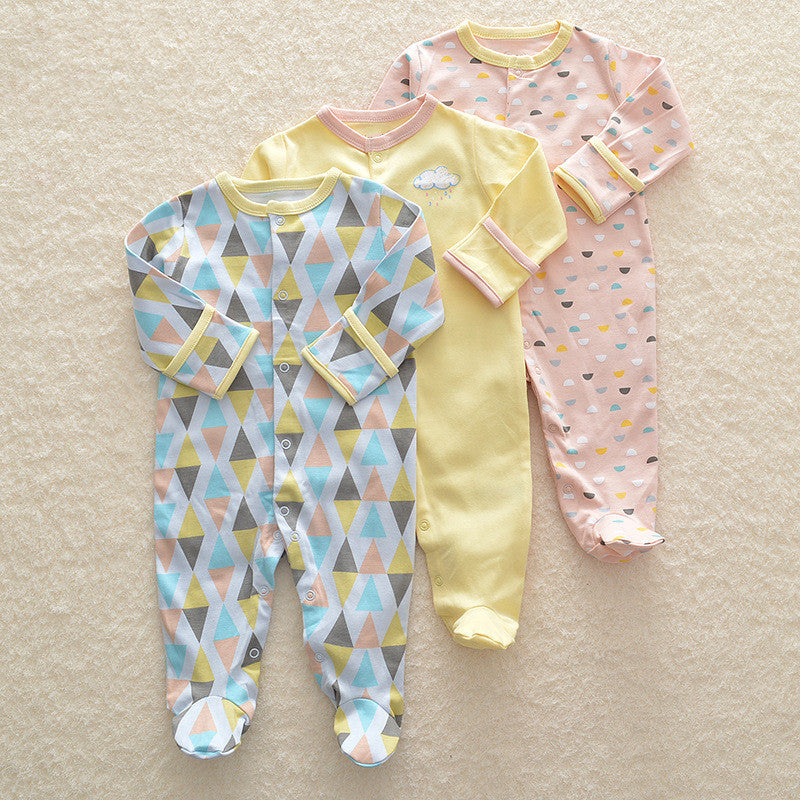 Baby crawling suit baby onesies Applicable gender: neutral/male and female Fabric technology: soft treatment Thickness: General Suitable age: infants and young children (1~3 years old, 80~100cm) suitable season: spring, autumn Closed style: single breaste