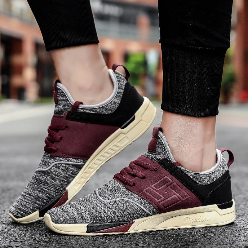 Student outdoor running shoes men's shoes Inner material: mesh Suitable for the venue: natural grass, floor, highway, plastic pattern: plain Upper: height Low cut: sole material PU Upper material: mesh Color: gray, zong color, black Size: 40,41,42,43,44,4