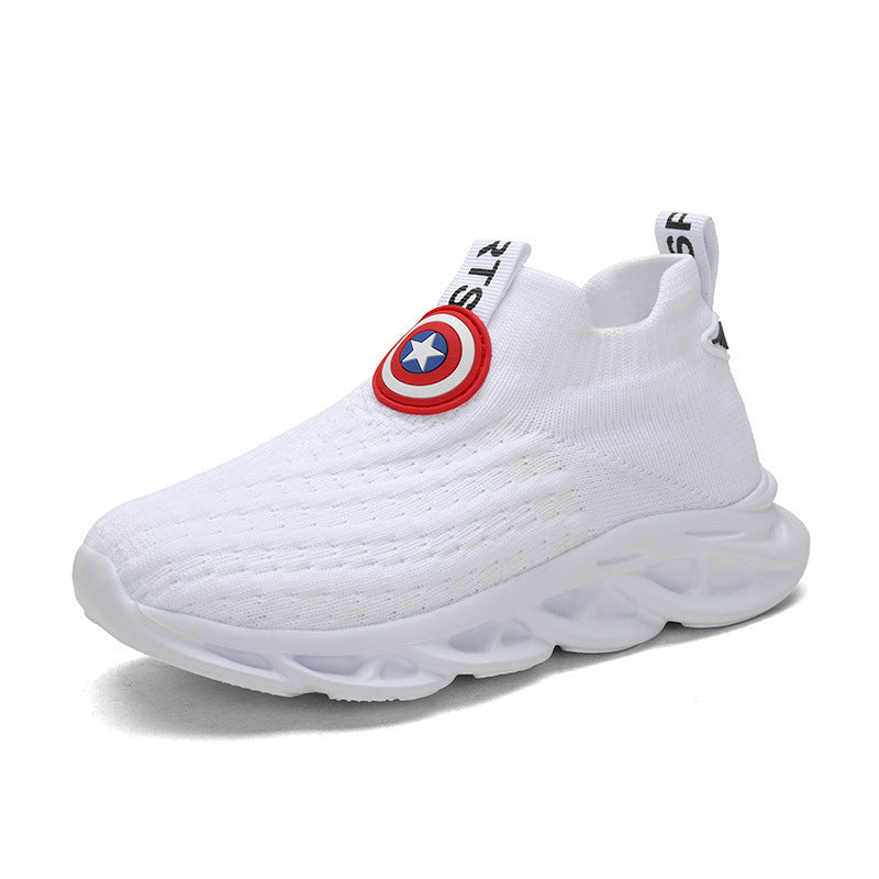 Children's Shoes Men's Knitted Shoes Small White Shoes Product Information: Sole Material: Md Thickness: Ordinary Thick Wearing Style: Sleeve/Overshoes Suitable Venue: Runway Color: Black, White Size Information: @font-face{font-family:"Times New Roman";}
