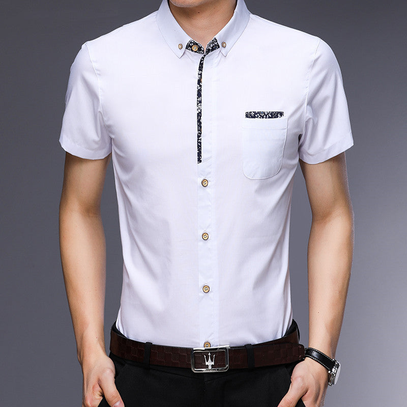 Men's shirt with short sleeves Material: cotton Version: loose Style details: print Clothing technology: mercerization Size Shoulder Bust Length Sleeve M 42 100 66 21 L 43 104 68 22 XL 44 108 70 23 2XL 45 112 72 24 3XL 46 116 73 25 4XL 48 120 74 26 1. Asi