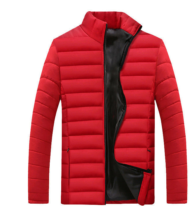 Men's stand collar thick solid color casual down cotton suit youth Slim trend coat men Filling: cotton Main fabric composition: polyester fiber (polyester) Lining Ingredients: Polyester (Polyester) suitable season: winter Process: no hot treatment size sh