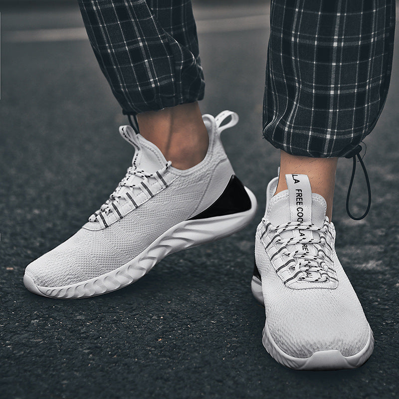 Flying Woven Large Size Sports Running Shoes Product Information : Suitable season: Summer, spring, autumn Applicable gender: Male pattern: Plain Upper Material: Flying Weave Sole material: High elastic rubber Applicable sports: Jogging/long-distance runn