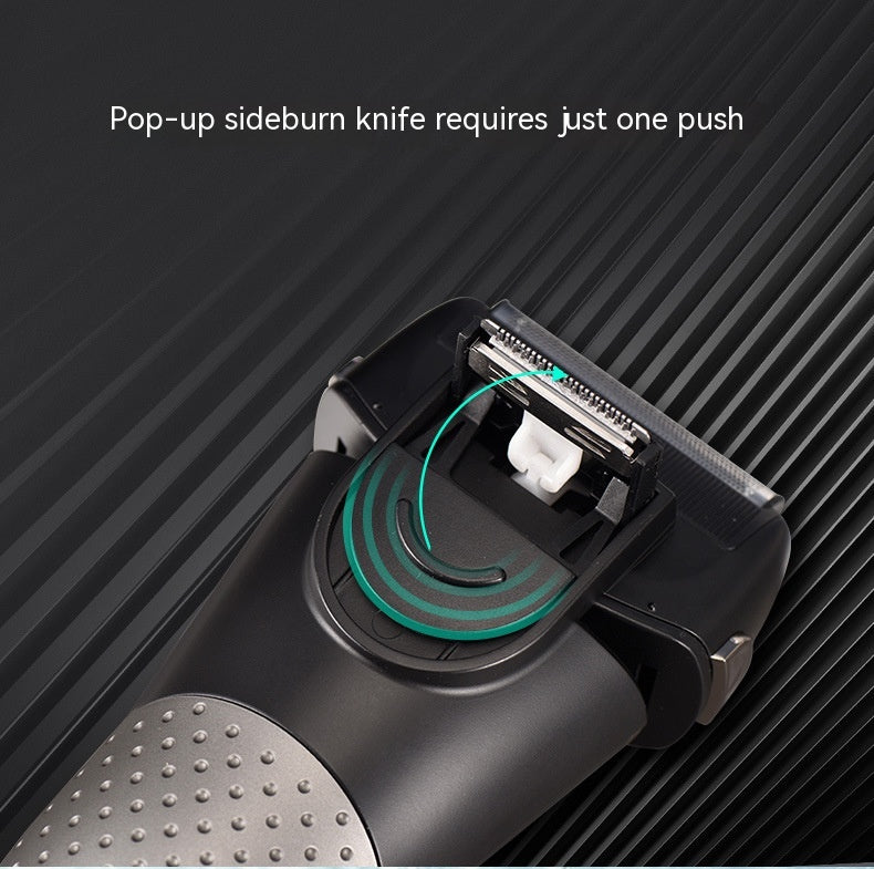 Reciprocating Three-bit Floating Shaver LED Display Rechargeable Men Product information: Power type: Rechargeable Noise: 36-45dB Color: Black, space-like gray Specification: Standard Motor type: brushed motor Battery life: 80 minutes Function: fully wash