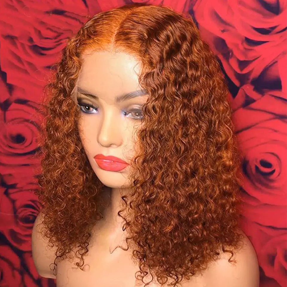 Human Hair Wigs Bob Water Wav Product information: Treatment Process: Mechanism Efficacy: hairdressing Color: Orange Red Applicable skin color: any skin color Wig Length: 10 inches, 12 inches, 14 inches, 16 inches Packing list: Hair set * 1 Product Image: