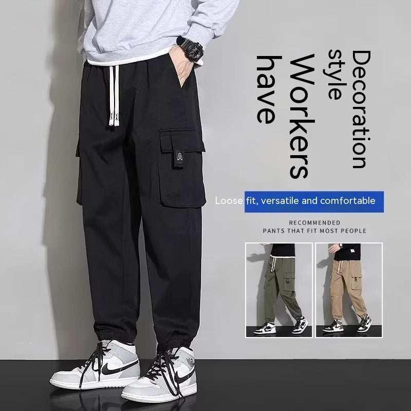 Men's Youth Exercise Casual Pants Product information: Pattern: solid color Color: black, khaki, Army Green Size: M,L,XL,XXL,XXL,XXXXL Applicable scenarios: Leisure Main fabric composition: Polyester Fiber Packing list: Pants*1 Product Image: Men's Youth