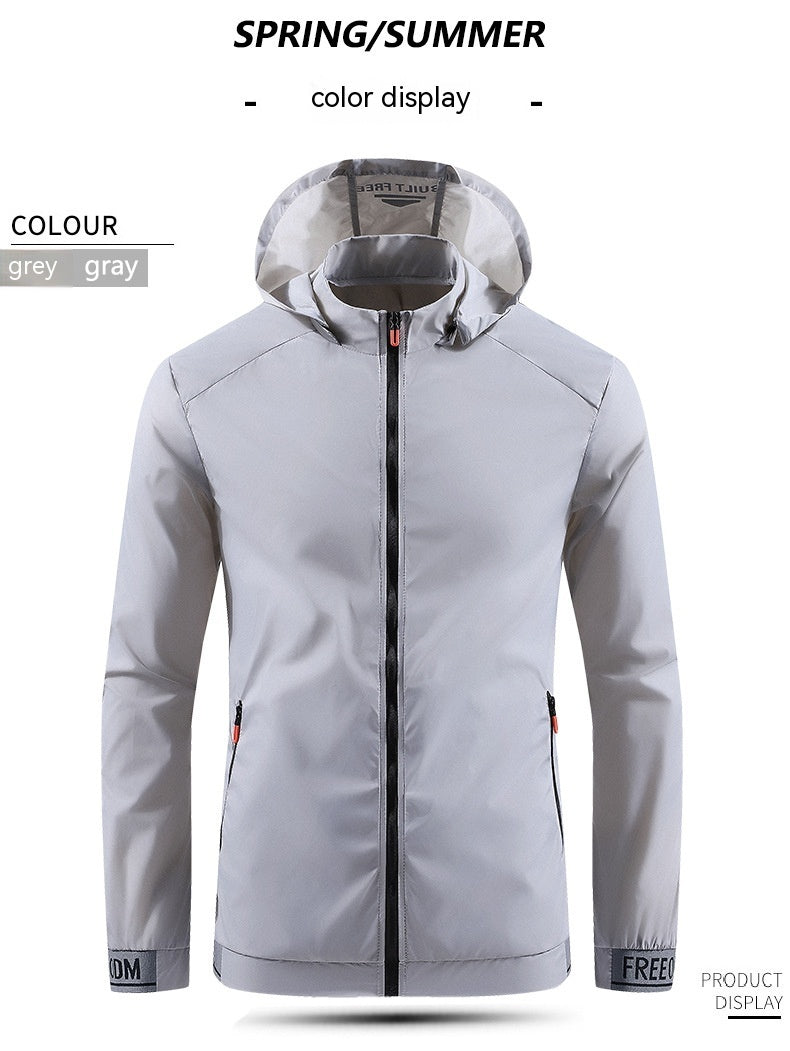 Summer Lightweight Breathable And UV-resistant Hooded Sun-proof Top Product information: Pocket Style: zipper and pocket Color: gray, blue, white Size: M,L,XL,2XL,3XL,4XL Version: Loose Thickness: thin Applicable scenarios: Leisure Main fabric composition