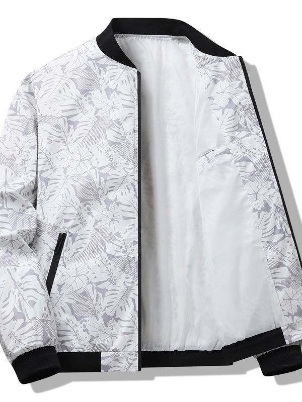 Men's Autumn Fashion Casual Jacket Product information: Pattern: Flowers Color: gray, black, white, blue Size: M,L,XL,XXL,3XL,4XL Main fabric composition: Polyester Fiber (polyester) Applicable Gender: Male Size Information: Note: 1. Asian sizes are 1 to