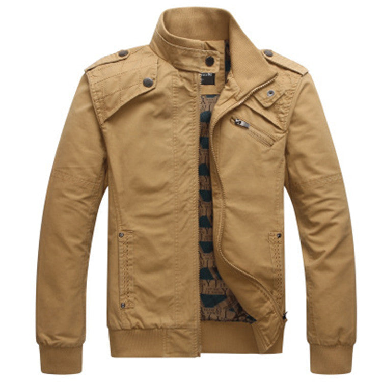 Men's Washed Jacket Slim Fit Thin Product information: Color: khaki, green, black, blue Size: M,L,XL,XXL,XXXL Style: slim fit Fabric name: Cotton Length: regular Applicable Gender: Male Sleeve length: long sleeve Note: 1. Asian sizes are 1 to 2 sizes smal