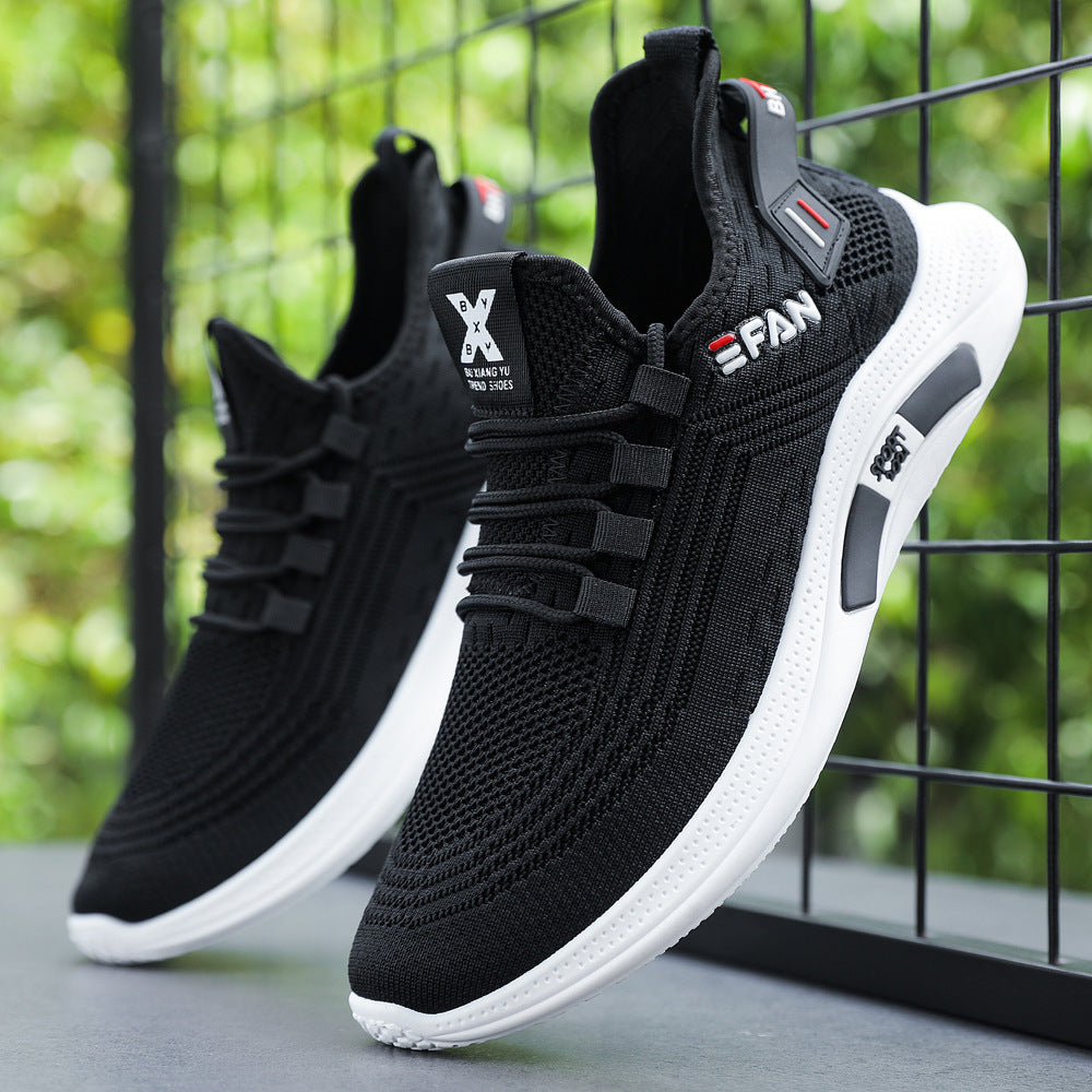 Front Lace-up Trendy Casual Mesh Surface Lightweight Sneaker Product information: Lining material: Mesh Color: 2216/White, 2216/black Heel height: low heel (1-3CM) Heel shape: flat heel Size: 39, 40, 41, 42, 43, 44 Sole craft: injection moulded shoes Cutt