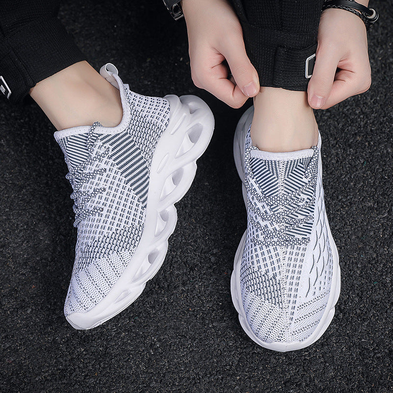 Fly Woven Mesh Sports Men's Coconut Shoes Product information: Color: brown, black, white and blue Heel shape: flat heel Size: 39, 40, 41, 42, 43, 44, 45, 46, 47 Shoe Upper material: Mesh Applicable Gender: Male Style: Sports Packing list: Men's shoes *1