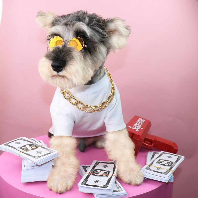 Pet Necklace Bead Chain Pet Jewelry Product information: Color: Tyrant Necklace Material: synthetic Applicable object: General Applicable scenarios: any Size Information: Size: Specification M size, L size Packing list: Collar x1 Pet Necklace Bead Chain P