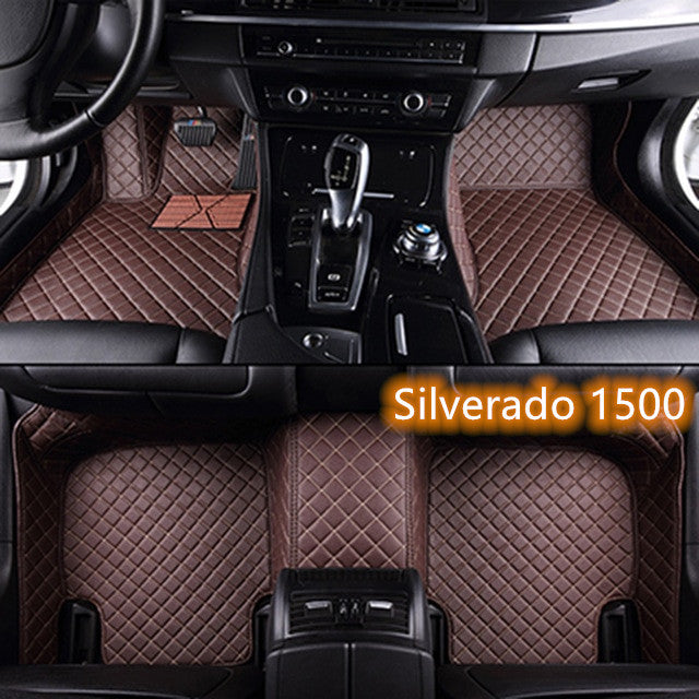 Fully Surrounded Car Leather Floor Mat Pad All Weather Protection Overview: 1. Made of high quality leather, waterproof and non-slip, no harmful chemicals or odor, environmentally friendly and durable. 2 2. Easy to clean and install: waterproof and firepr