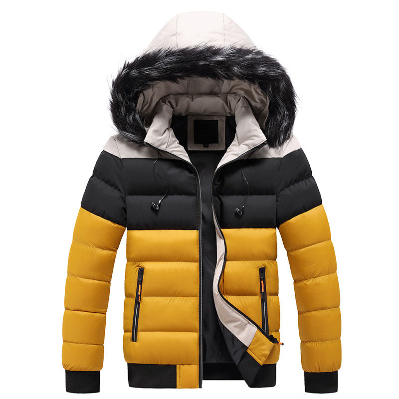 Plus size youth stitching contrast cotton jacket Filling: Cotton Main fabric composition: cotton Main fabric ingredient content: 95 (%) Lining composition: polyester fiber (polyester) Lining ingredient content: 95 (%) Fabric name: cotton Size selection Si