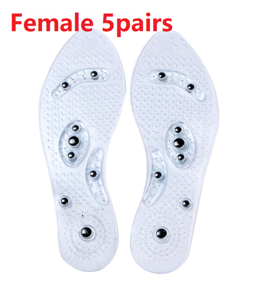 Magnet magnetic plus elastomer transparent silicone massage insole health massage insole magnetic therapy anti-fatigue Product category: shoe buckle Material: PVC Suitable for shoes: Casual shoes Length of the Female insole: 25cm(35-40) Length of the Male