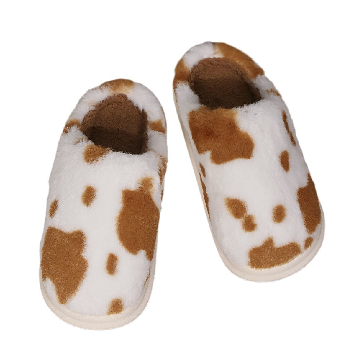 Cute Cow Spotted Plush Slippers Winter Warm Non-slip Bedroom Floor Fuzzy Slipper Couple Women House Shoes Overview: Unique design, stylish and beautiful. Good material, comfortable feet. A variety of colors, any choice. Specification: Applicable gender: n