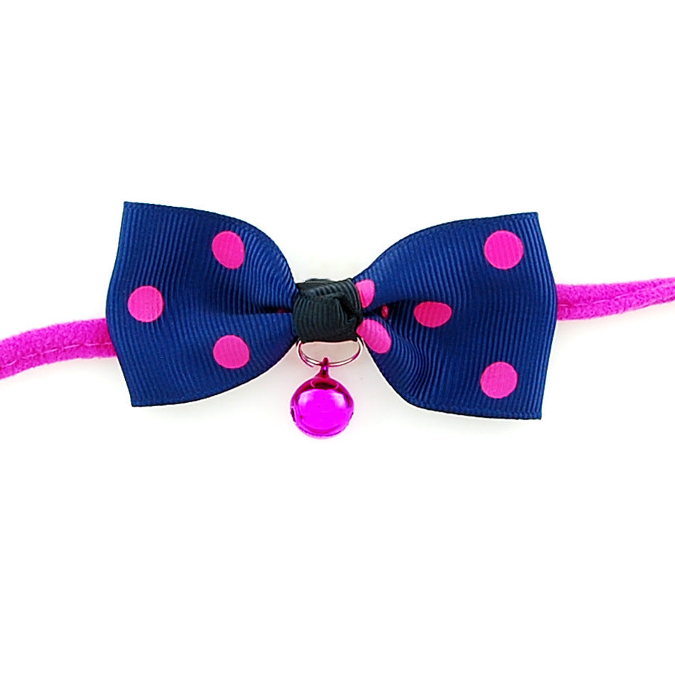 Pet accessories pet bow Material: Polyester Product category jewelry Project type: dog and cat Accessories item: dog and cat bow tie Feature 1: with copper bell Feature 2: with adjustable neck band Neck strap size: adjustable to 56 cm (22 inches) Pet acce