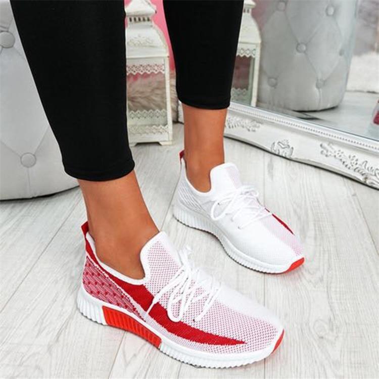 Flying woven mesh breathable women's shoes Sole material: plastic Applicable sports: hiking Heel shape: flat heel Inside material: mesh Insole material: PU Flying woven mesh breathable women's shoes Sole material: plastic Applicable sports: hiking Heel sh