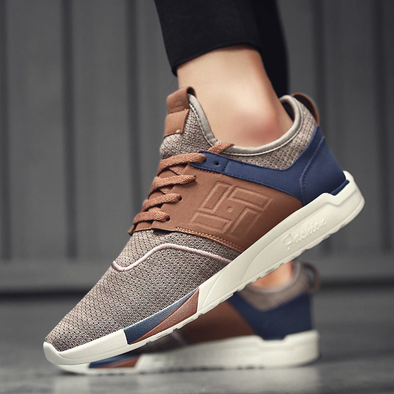 Men's flying woven shoes Inner material: mesh Upper height: low to help Sole Material: Rubber Upper material: flying woven Color: black, brown, gray Size: 39,40,41,42,43,44 Men's flying woven shoes Inner material: mesh Upper height: low to help Sole Mater