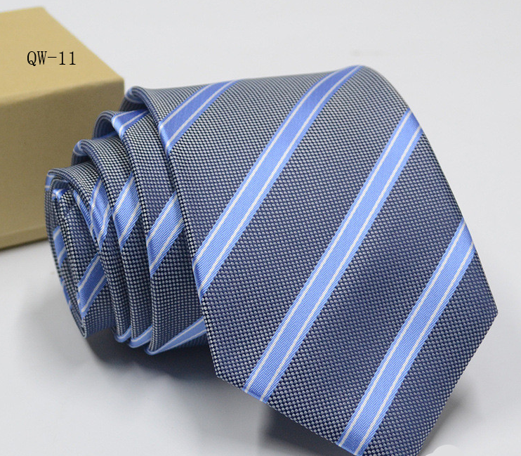 Business dress tie Tie bow tie width: normal Processing method: Jacquard Style: arrow type Applicable gender: male Material: Polyester Pattern: stripes Applicable age: Adult Style : Administration Specifications : 8cm* 145cm Business dress tie Tie bow tie