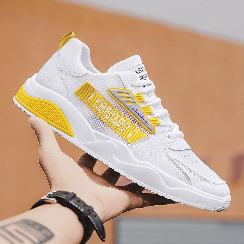Men's Casual Mesh Breathable Sports Mesh Shoes Product information: Toe shape: round head Upper material: mesh Popular elements: sewing thread, totem Color: 8066 blue, 8066 yellow Sizes: 39, 40, 41, 42, 43, 44 Opening depth: shallow mouth (below 7cm) Sole