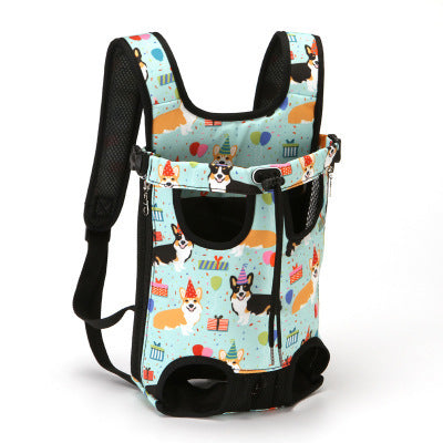 Pet chest bag new pet bag Material is soft Pattern black, blue denim, beige corgi, light green corgi, Hardness moderately soft Specification S, M, L, XL, XXL Color black, blue denim, beige corgi, light green corgi, flamingo size Bag size Reference circle