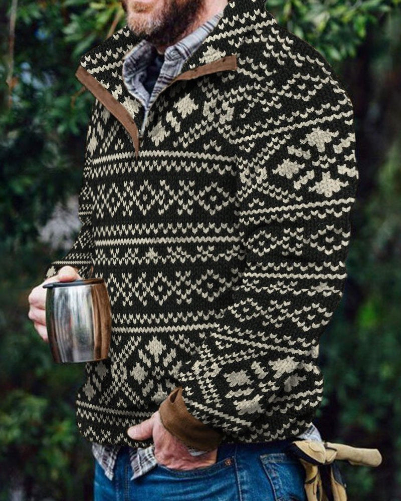 New Men's Plaid Double-sided Wool Cardigan Sweater Jacket Product information: Style: street fashion Style: Hedging Collar type: stand collar Sleeve Length: Long Sleeve Placket: Single-breasted Main fabric composition: polyester fiber (polyester) Color: 2