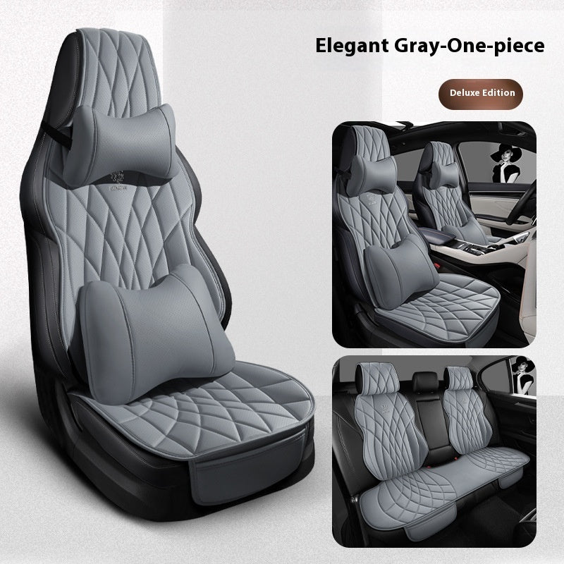 Car Universal Leather Semi-surrounded High-end Five-seat Seat Cover Product information: Color: Amber Yellow-three-piece set, Amber Yellow-Standard edition-split five seats, Amber Yellow-Standard edition-one-piece five seats, Amber Yellow-comfortable edit