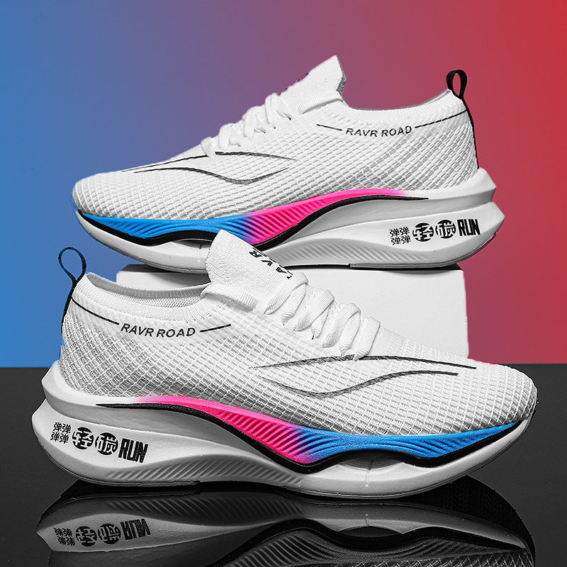 Full Carbon Plate Light Running Shoes Teen Couple Product information: Pattern: solid color Applicable sports: Universal Lining material: Mesh Color: black, white, orange Upper height: low top Heel height: low heel (1-3CM) Heel shape: Platform Size: 36, 3