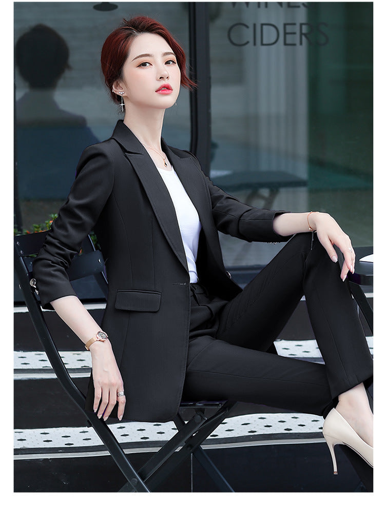 Suit Suit New High-end Ladies Suit Jacket Xiaoxiangfeng Overalls Yujiefeng Specification Length: Ordinary style (50cm<length≤65cm) Top style: small suit Top sleeve length: long sleeve Popular elements: irregular, splicing Suitable season: winter, spring,