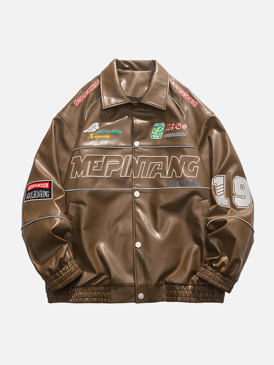 Racing Meptang Jacket Crafted from the finest quality leather, this jacket is designed to turn heads and make a bold fashion statement wherever you go. Not only is this jacket stylish, but it's also practical and durable. The premium quality leather is bu