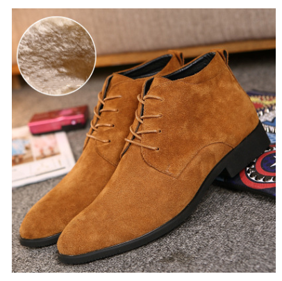 Winter, suede, low-cut men's shoes, business sanding, top layer, leather, breathable and velvet leather shoes, England Applicable age: Youth (18-40 years old) Product category: leather shoes Upper material: cloth Sole Material: Rubber Upper height: low to