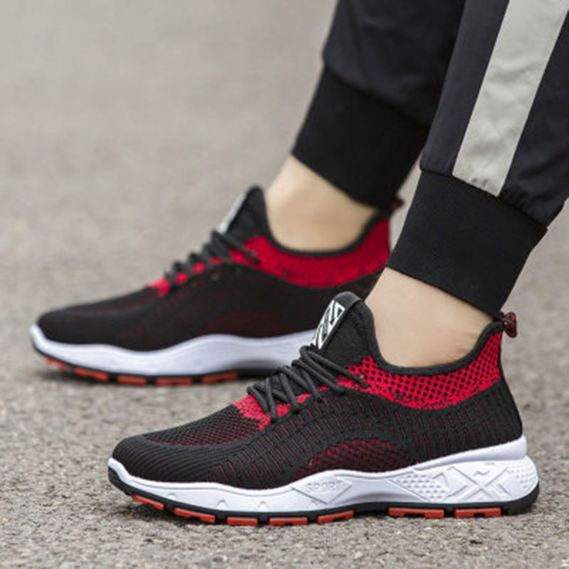 Sports Casual Shoes Korean Style Trendy Breathable Flying Woven Single Shoes Product information: Material: Mesh, rubber Style: Sports and leisure Features: Breathable and comfortable Colour: black, khaki, gray Size Information: Packing list: Shoes*1 pair
