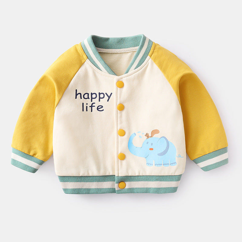 Baby Jacket Spring And Autumn Clothes, Toddler Jacket, Boys' Clothes Product Information: Baseball Uniform Applicable Gender: Neutral/Male And Female Style: Korean Suitable Age Group: Middle And Small Children (3~8 Years Old, 100~140cm) Sleeve Length: Lon