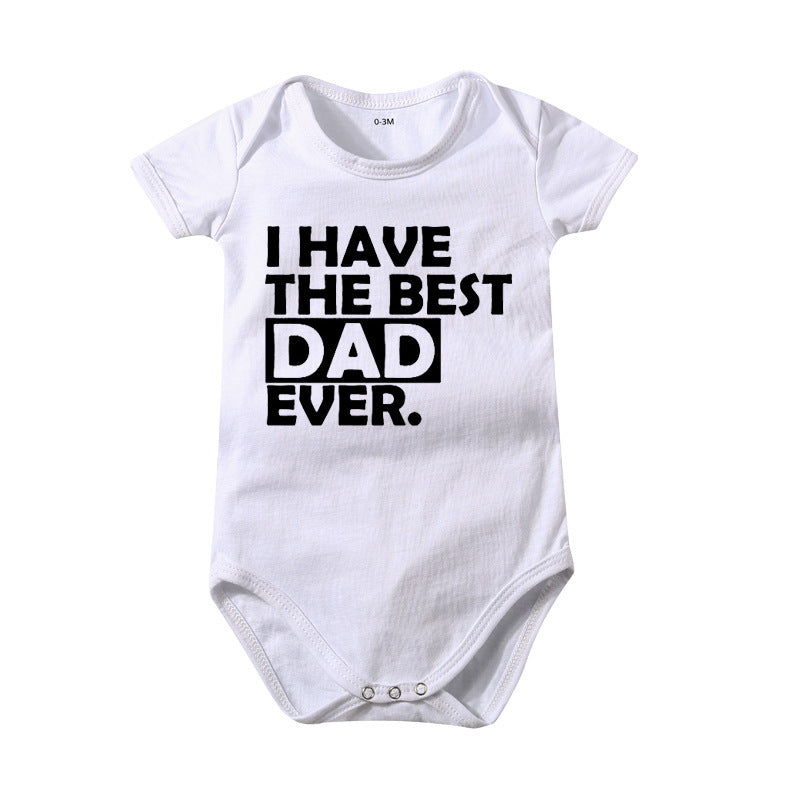 Newborn Baby Romper, Summer, Baby Summer Product information: Fabric name: Cotton Suitable season: summer, spring Thickness: Thin section Color: A-HY1362-MOM, B-HY1362-DAD Suitable height: 0-3-S, 3-6-M, 6-9-L, 9-12-XL, 12-18-XXL, 18-24-XXXL Size informati