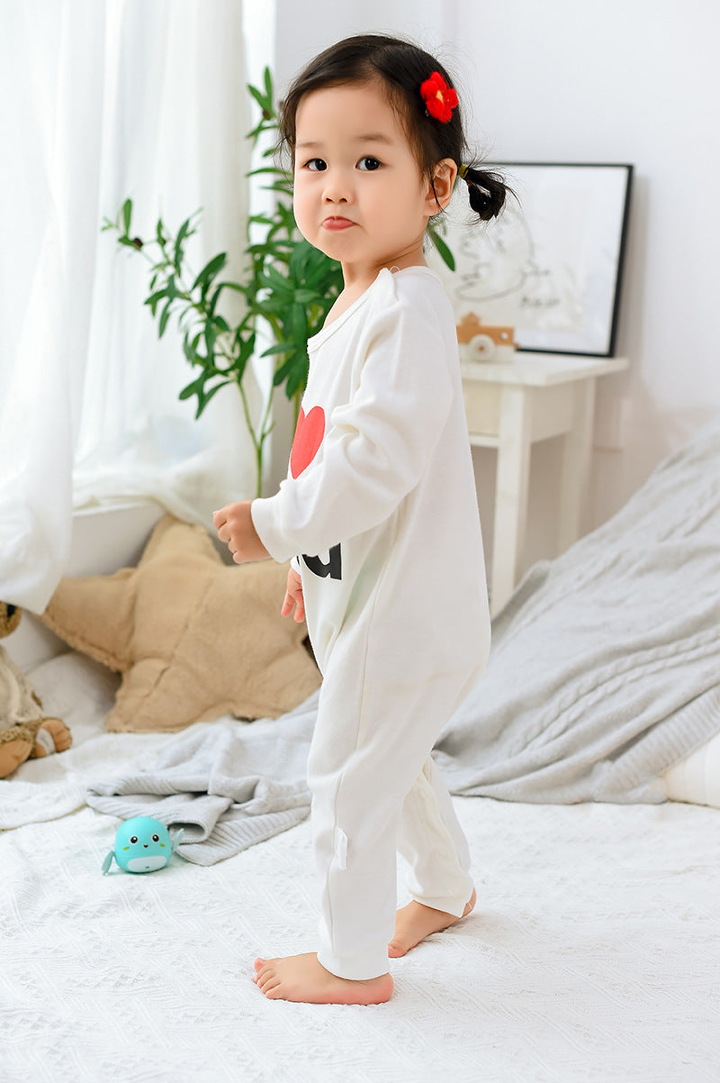 Newborn Baby Clothes Short Sleeve Product information: Material: Cotton Style: Parent-child wear Feature: Long-sleeved one-piece color: White Size Information: Size: 66/73/80/90 Size Lenght Bust Shoulder Sleeve Shoulder to crotch 66 56 28 21 22 41 73 60 2