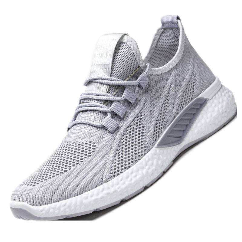 New Spring And Summer Sports Running Shoes Breathable Fly Woven Breathable Comfortable Non-slip Casual Fashion Men's Sneakers Overview: 1. Breathable and durable mesh fabric material makes your feet feel cool and clean, these running shoes let you not fee