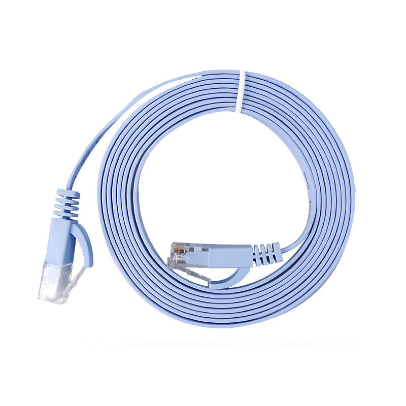 Computer router broadband flat cable Product parameter Product name: CAT6 unshielded network cable 0.5 m Inner core: 32AWG Wiring standard: 568B Product brand: neutral, customizable Interface type: RJ45 Inner wire diameter: 1.5*6.0mm Wire material: pure c