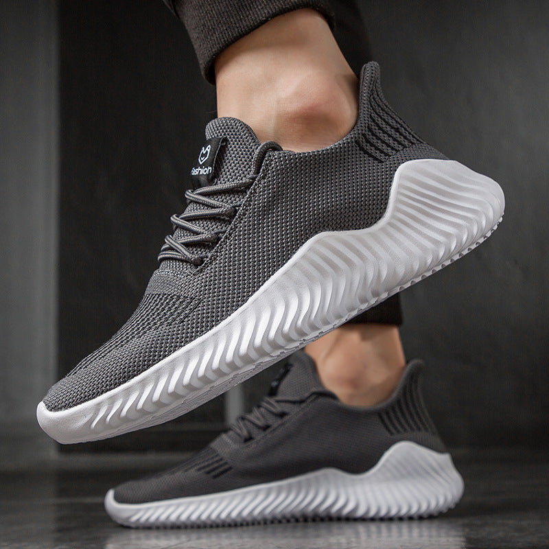 Breathable flying shoes sports casual shoes pattern: plain Upper Material: Flying Weave Sole material: foam Applicable sports: general Wearing style: front tie Heel shape: thick sole Inside material: mesh Supply category: spot Upper height: low Toe shape:
