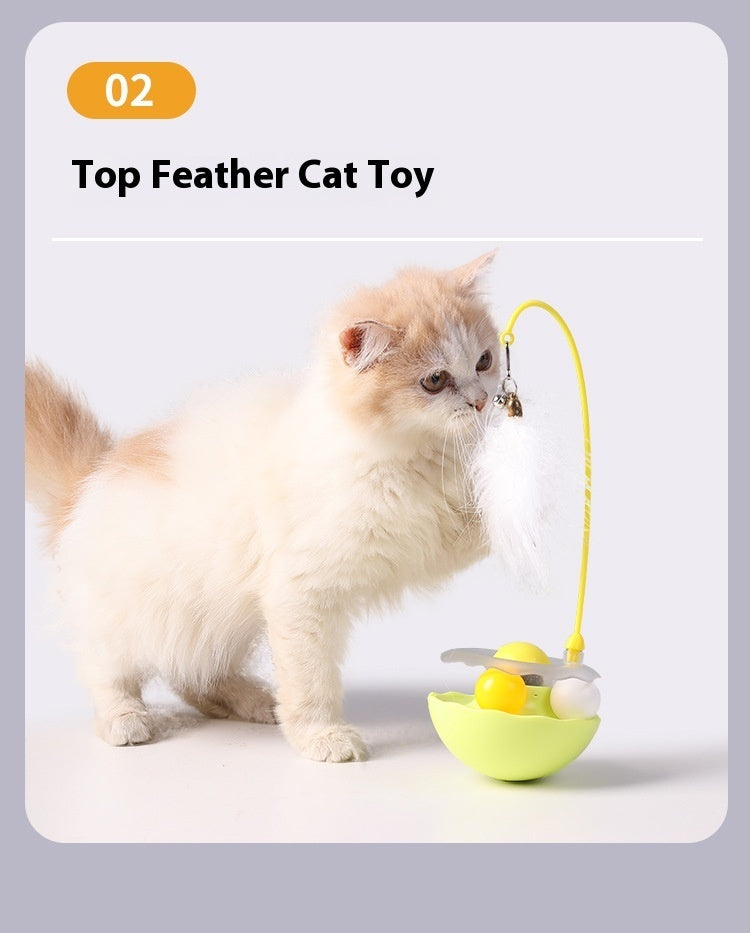 Tumbler Feather Funny Cat Automatic Cats Teaser Toy Pet Products Product information: Color: white, Indigo, fluorescent yellow, pink Material: ABS Category: Pet Toys Packing list: Cat Teaser Toy*1 Product Image: Tumbler Feather Funny Cat Automatic Cats Te