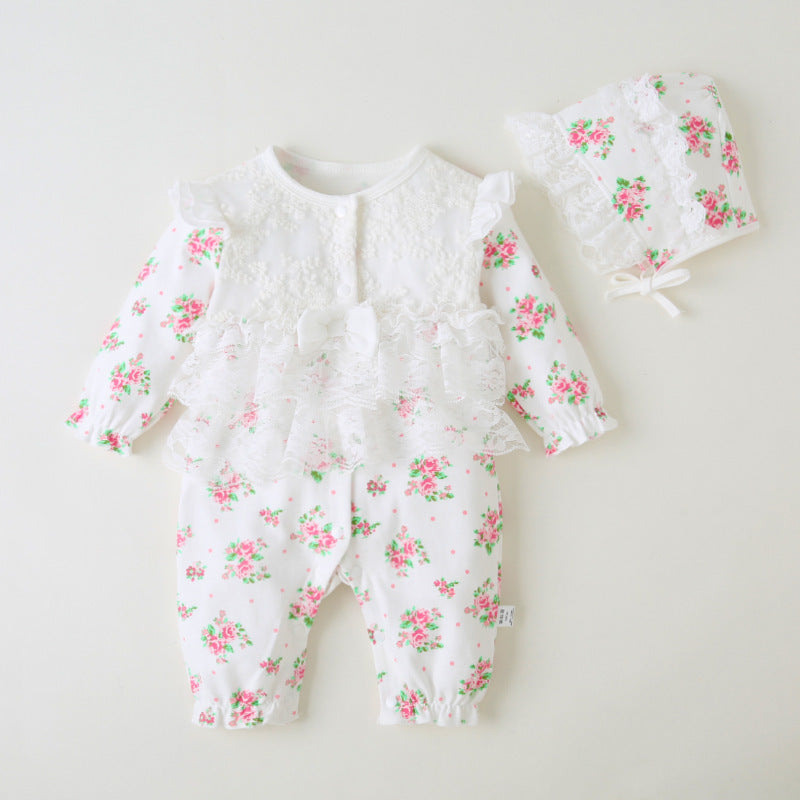 Baby girl baby onesies Cap is removable. Main fabric composition: cotton Main fabric ingredient content: 95% size:cm bust Length Shoulder width 59 48 48.5 18.5 66 50 50 19.5 73 52 52 20.5 80 55 55 21.5 90 57 57 22.5 1. Asian sizes are 1 to 2 sizes smaller