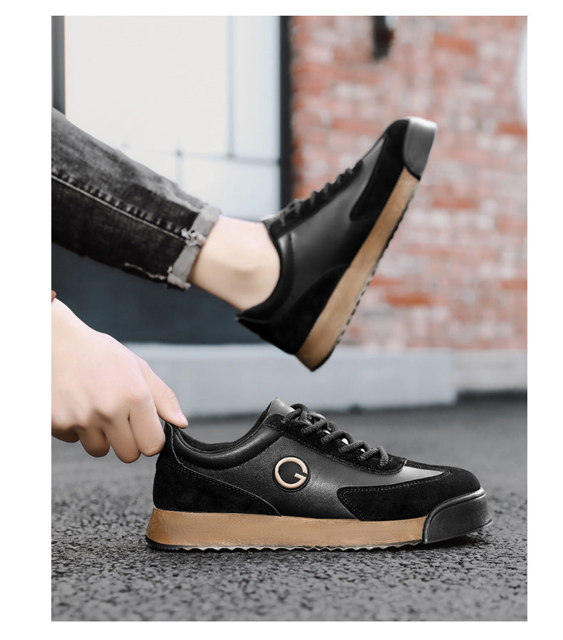 Plus Size Men's Casual Leather Waterproof Flat Shoes Product information: Pattern: solid color Lining material: cloth Color: 1125 dark brown, 1125 Black Heel height: low heel (1-3CM) Heel shape: Platform Size: 39, 40, 41, 42, 43, 44, 45 Sole craft: inject