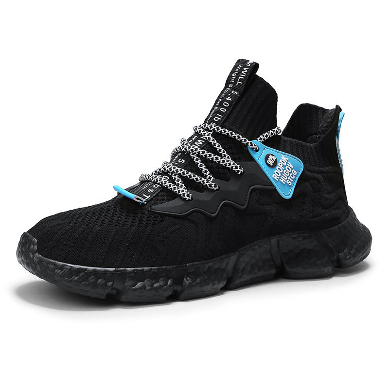 Summer New Men's Shoes Fashion Flying Woven Shoes Mesh Shoes Product information: Pattern: solid color Color: white, black, beige, Lake Blue Heel height: low heel (1-3cm) Heel shape: flat heel Size: 38, 39, 40, 41, 42, 43, 44 Sole craft: viscose shoes Cut